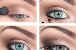 Этапы макияжа для голубых глаз