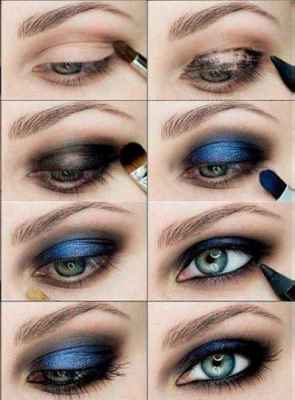 Вечерний макияж глаз фото для голубых глаз фото