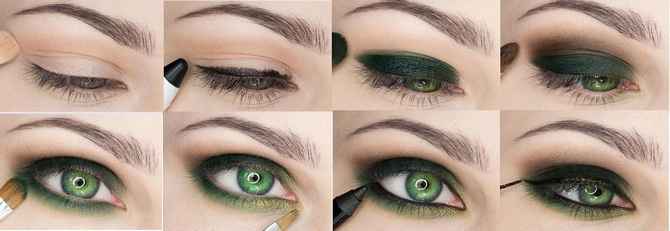 Легкий макияж поэтапно для зеленых глаз