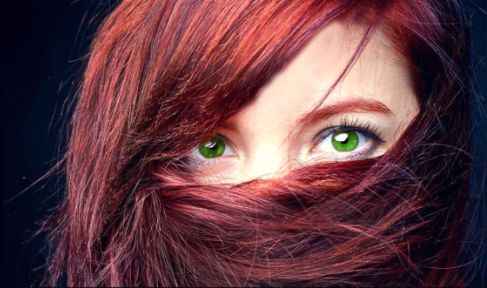 Макияж для медного цвета волос с зелеными глазами