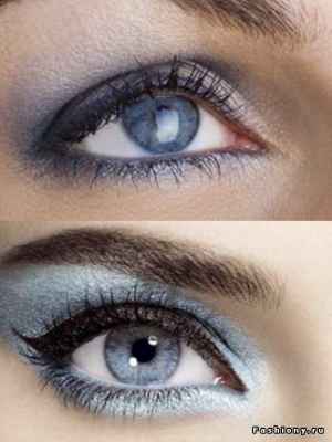 Макияж для синих глаз и темных волос фото