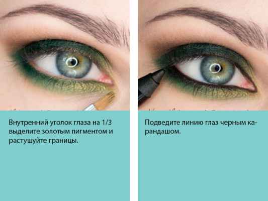 Макияж глаз пошаговое фото для каре зеленых глаз