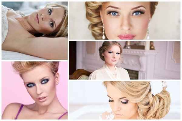 Свадебный макияж для блондинки с серыми глазами