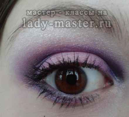 Макияж для карих глаз фиолетовый