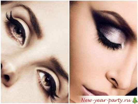 Красивый новогодний макияж для серых глаз