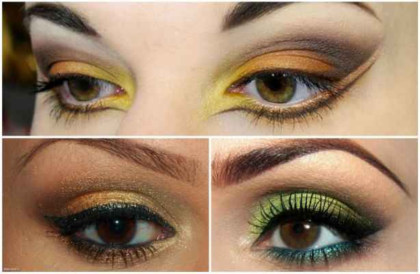 Макияж глаз с желтыми тенями фото