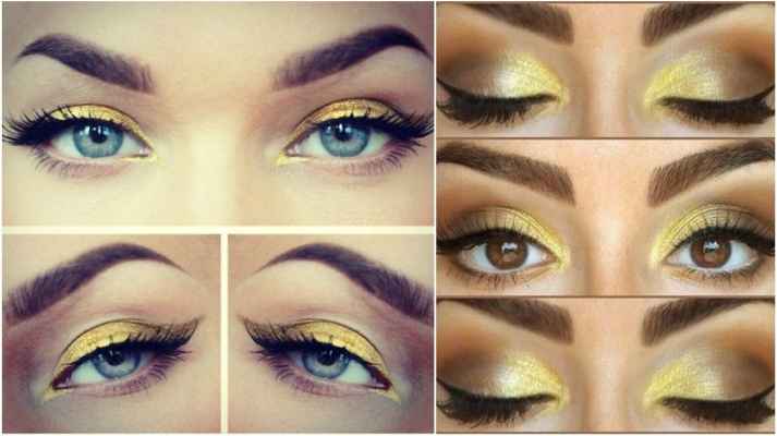 Макияж глаз с желтыми тенями фото