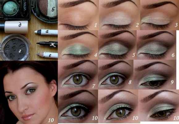 Простой макияж для серо зеленых глаз на каждый день